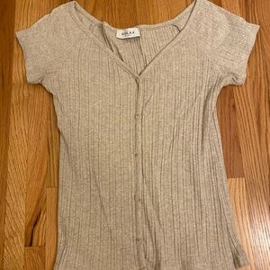 Tan Buttondown Tshirt